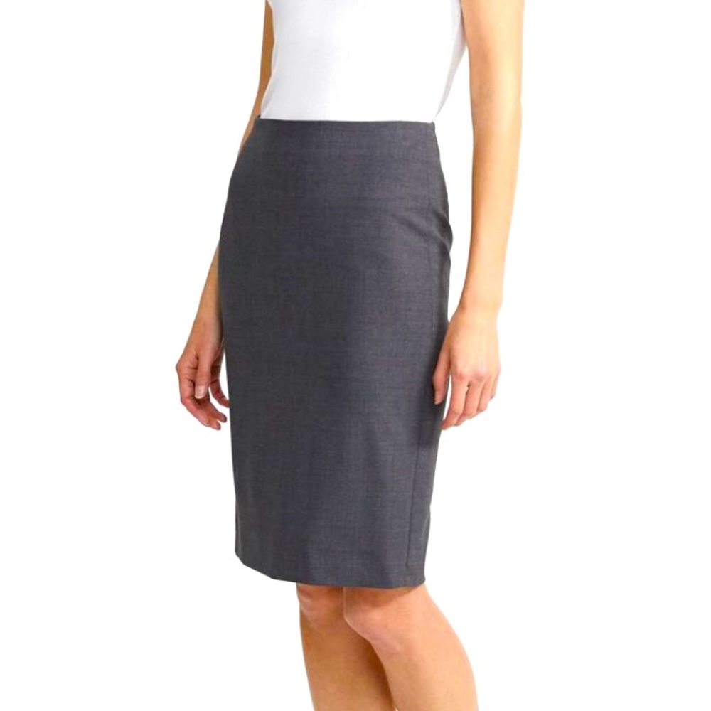 Women’s Theory Charcoal stretch wool pencil skirt